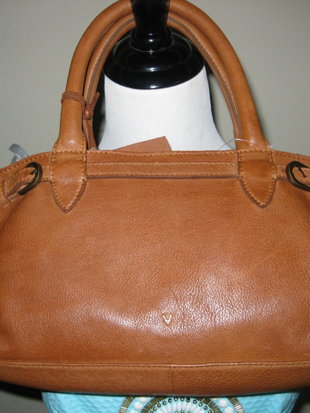 New VILENCA HOLLAND leather cognac double strap w/option cross body East-West